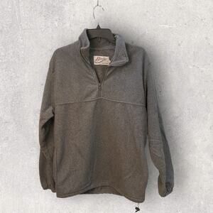 Birdie Jackets Men’s Medium Gray Quarter Zip Fleece Pullover Made in USA Casual